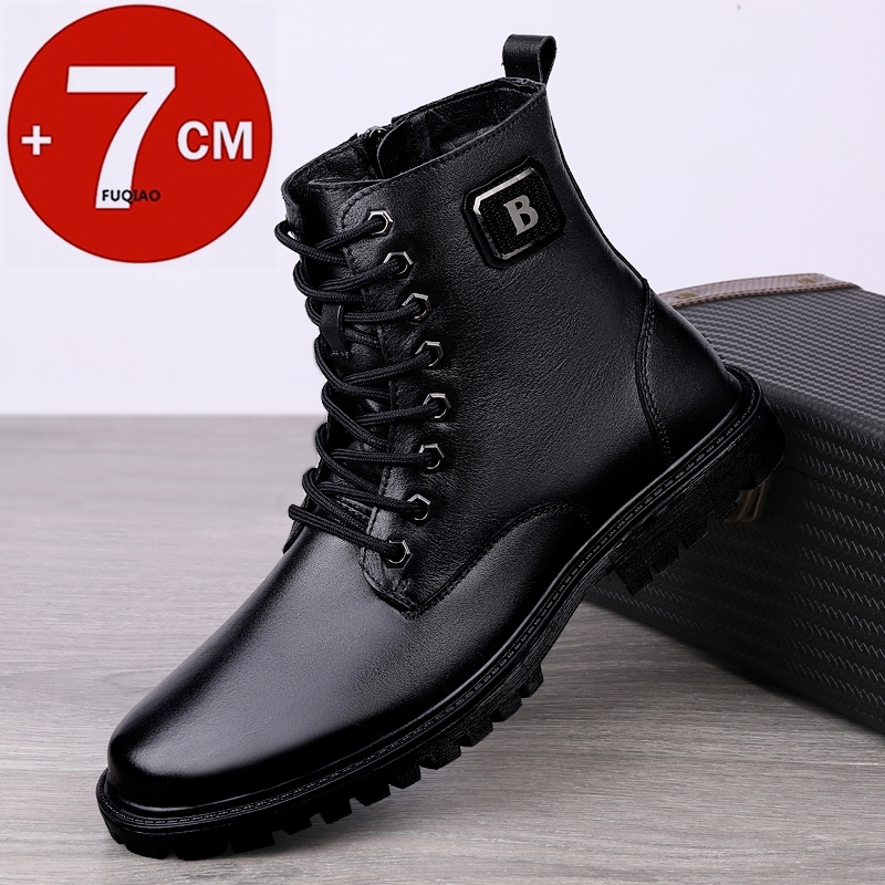 Men'S Shoes With Height Increase - الرجال جلد طبيعي مصعد الأحذية الشتاء