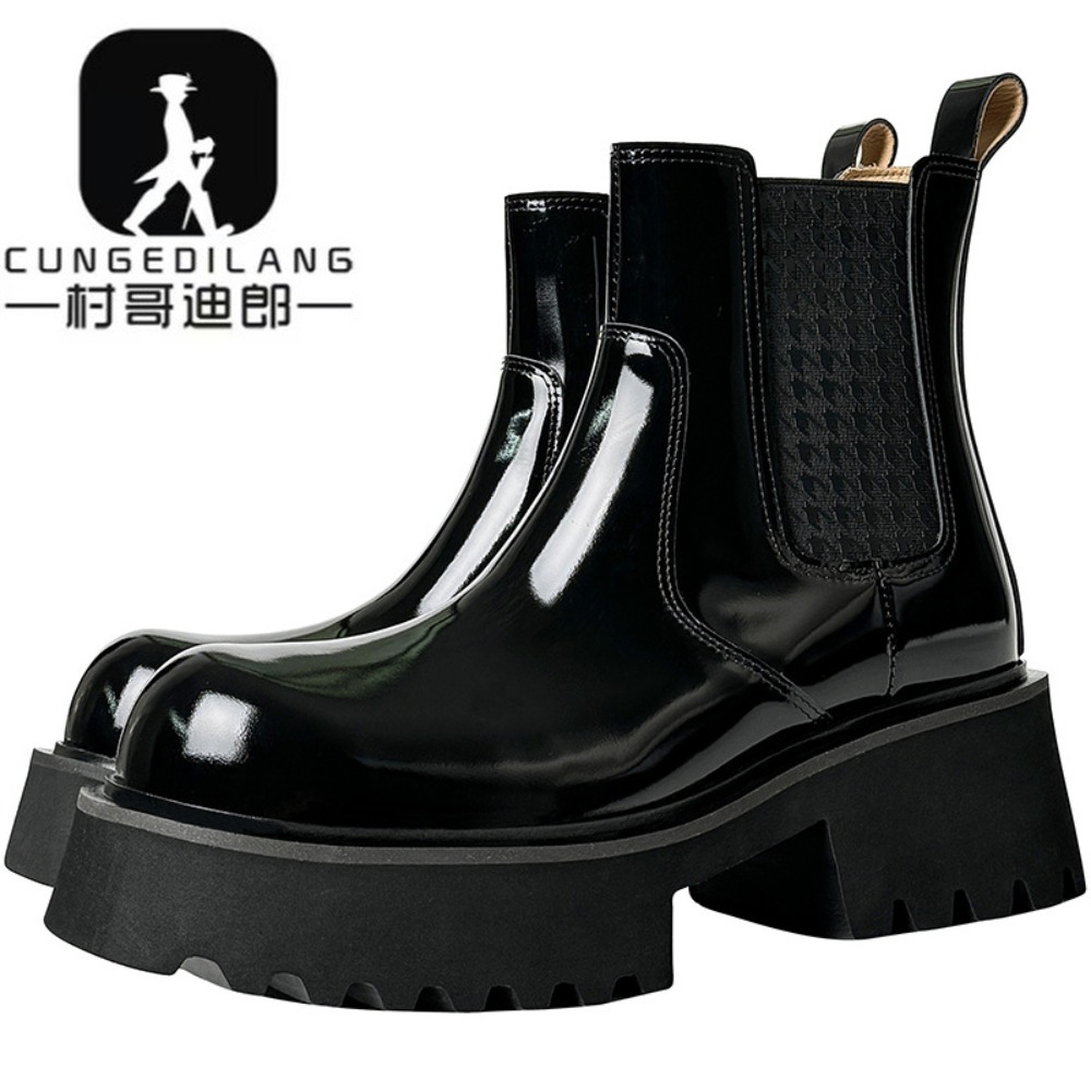 Men'S Shoes With Height Increase - أحذية تشيلسي الرجالية الشتوية بكعب خفي،
