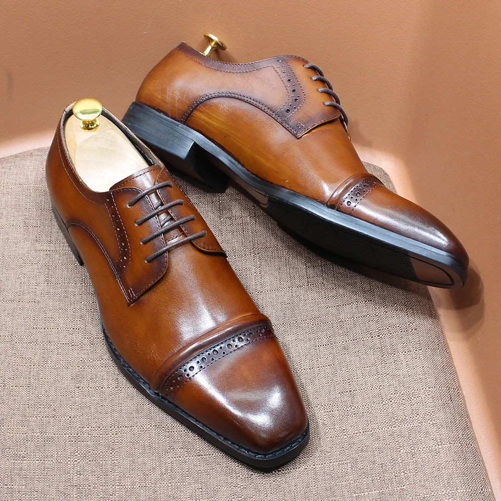 قوي كاب تو أوكسفورد جلد طبيعي  - مراجعة Men'S Shoes Smart وسعره